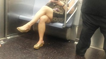 Juicy Asian Legs on train