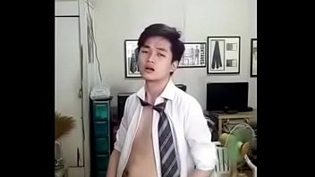 Cute Chinese Twink Strips Down and Cums