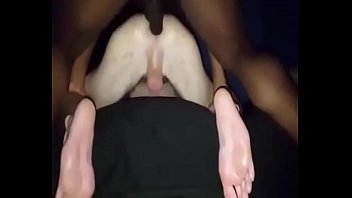 Horny twink flooded with hot black cum in his guts