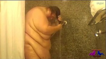 Ssbbw showering on skype