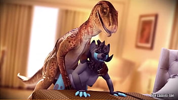 A raptor fucks a furry girl